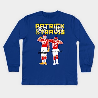 Mahomes and travis kelce kc chiefs Kids Long Sleeve T-Shirt